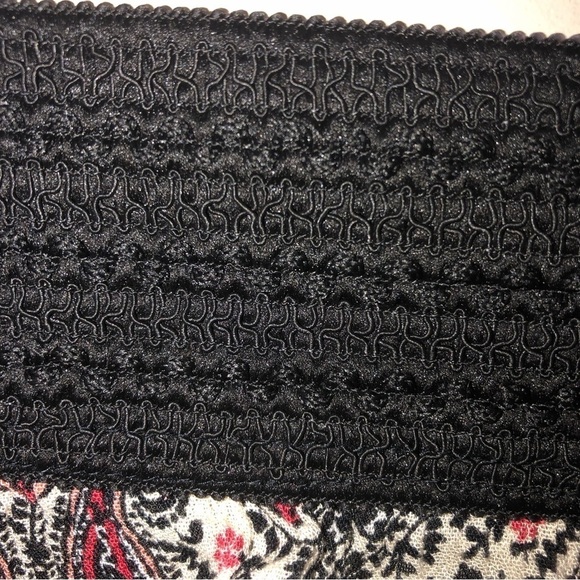 Gypsy Maxi Skirt Size Large Paisley Gauzy Black Red Boho Festival Summer Beach - Picture 3 of 8